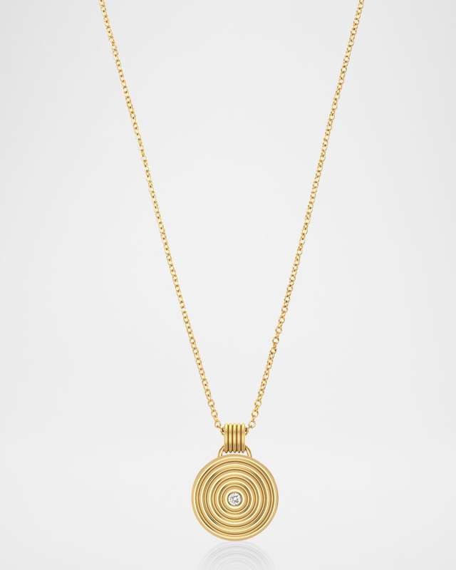 18K Universum 11mm Diamond Medallion Necklace